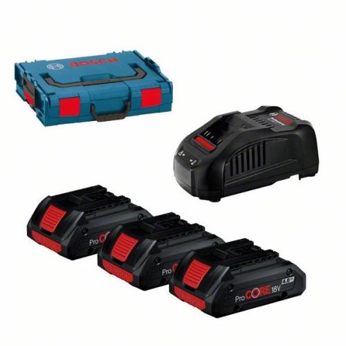 BOSCH Accupack 3x accu ProCORE18V 4,0Ah + GAL 1880 CV L-BOXX 0615990L1R