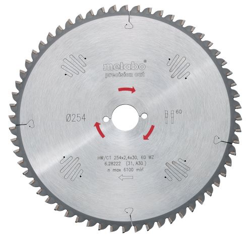 METABO Zaagblad HW/CT 220 x 30 mm, 48 tanden 628043000