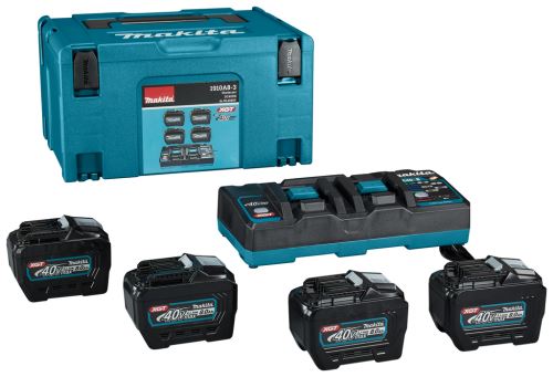 MAKITA Li-ion XGT 40V set 4 stuks BL4080F+1 stuks Dubbele lader DC40RB+1 stuks Makpac 1910A8-3