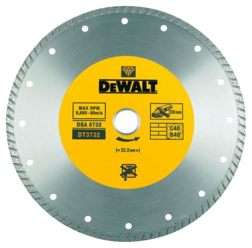 DeWALT Turbo-diamantzaagblad voor droog zagen 180 x 22,2 mm DT3722