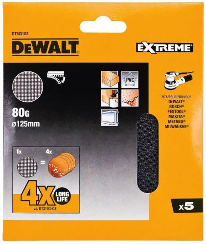 DeWALT schuurgaas, klittenband, 125 mm, P120 (10 stuks) DTM3115