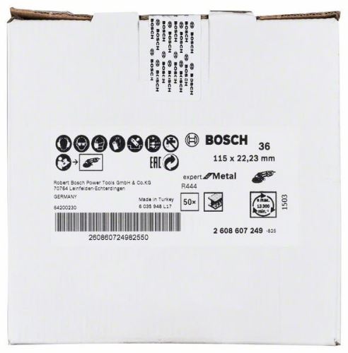 BOSCH Vezelslijpschijf R444, Expert for Metal D = 115 mm; K = 36 2608607249