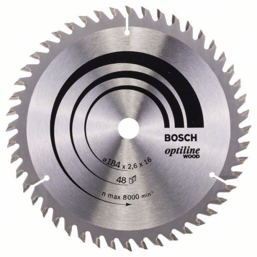 BOSCH Zaagblad Optiline Hout 184 x 16 x 2,6 mm, 48 2608641181