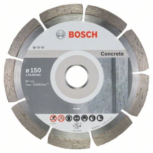 BOSCH Diamantdoorslijpschijf Standaard voor Beton 150 x 22,23 x 2 x 10 mm (10 stuks) 2608603241