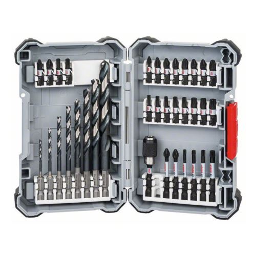 BOSCH 35-delige Pick&Click slagschroevendraaierbitset en metaalboren 2607017567