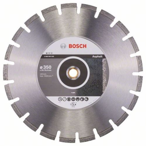 BOSCH Diamantdoorslijpschijf Standaard voor Asfalt 350 x 20/25,40 x 3,2 x 10 mm 2608602625