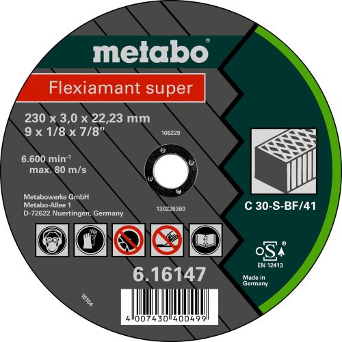 METABO Doorslijpschijf - steen-FLEXIA SUPER 180x3,0x22,2 616143000