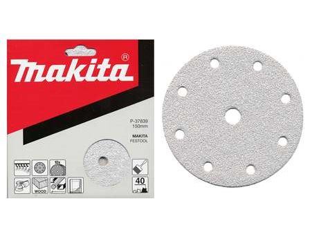 MAKITA schuurpapier Klittenband 150 mm 9 gaten K240, 50 stuks P-38009