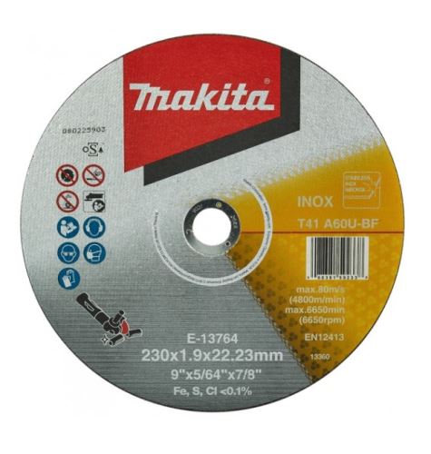 MAKITA RVS doorslijpschijf 230x1,9x22,23 mm E-13764