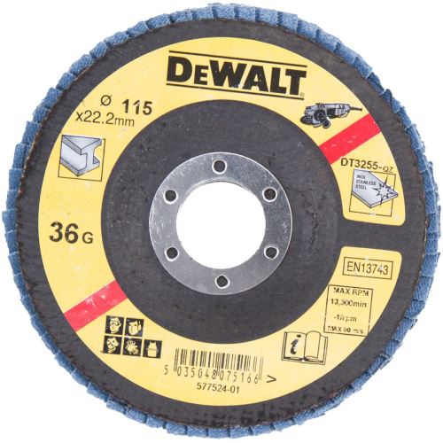 DeWALT Schuurlamellenschijf voor Metaal Convex 115 x 22,2 mm 120G DT3258