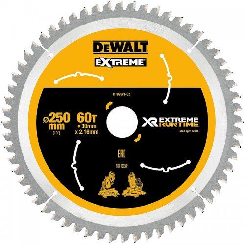 DeWALT Zaagblad (ideaal voor FLEXVOLT zagen) 250 x 30 mm, 60 tanden DT99573