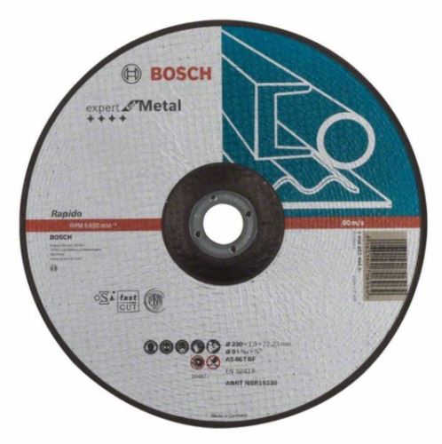 BOSCH Geprofileerde doorslijpschijf Expert for Metal – Rapido AS 46 T BF, 230 mm, 1,9 mm 2608603404