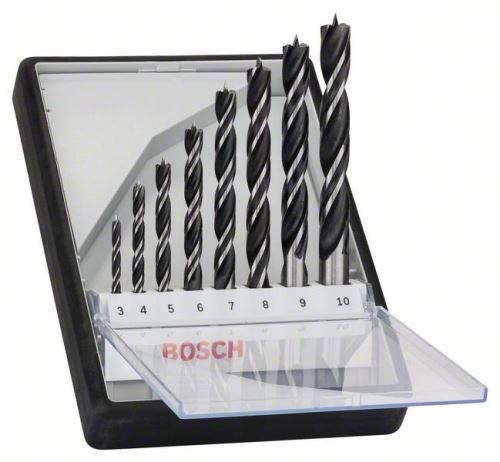 BOSCH Set spiraalboren voor hout Robust Line, 8-delig 3; 4; 5; 6; 7; 8; 9; 10 mm (8 stuks) 2607010533