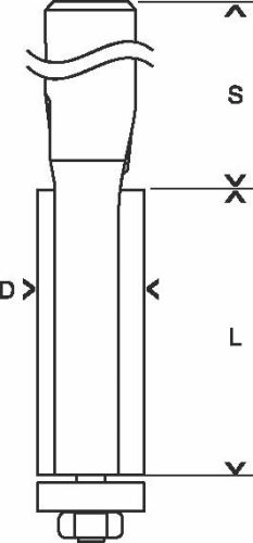 BOSCH Uitlijnfrees 8 mm, D1 12,7 mm, L 25,4 mm, G 71,5 mm 2608629381