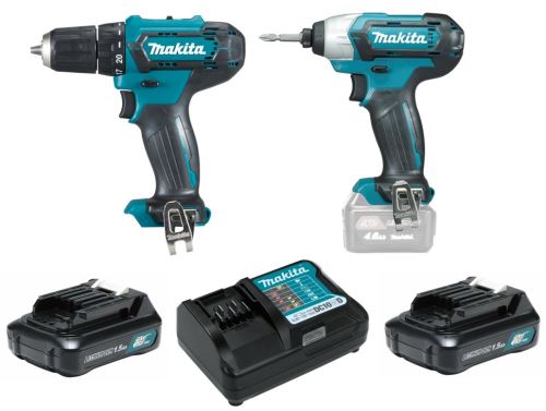 MAKITA AKU machineset - schroevendraaier DF333 en momentsleutel TD110 in aluminium koffer CLX224X