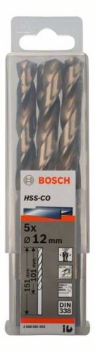 BOSCH Boren voor metaal HSS-Co, DIN 338 12 x 101 x 151 mm (5 stuks) 2608585903