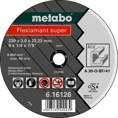 METABO Doorslijpschijf - aluminium -FLEXIAMANT SUPER 23 0x 3,0 x 22,2 616126000