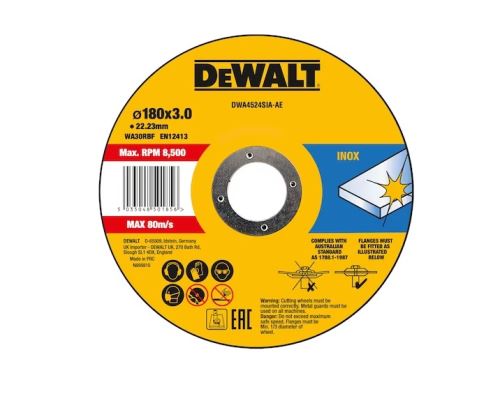 DeWALT RVS doorslijpschijf 180 x 3 x 22,23 mm DWA4524SIA