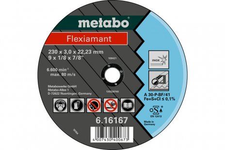 METABO Schuurschijf Flexiamant 180 x 3,0 x 22,23 INOX, TF 42 616299000