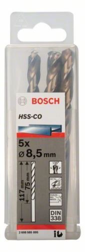 BOSCH Boren voor metaal HSS-Co, DIN 338 8,5 x 75 x 117 mm (5 stuks) 2608585895