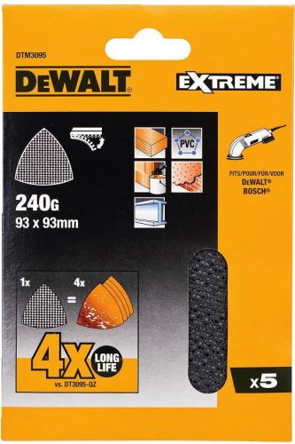 DeWALT Schuurgaas, klittenband, delta, P240 (5 stuks) DTM3095