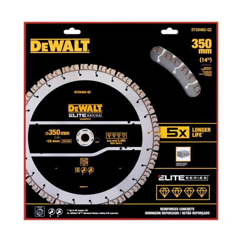 DeWALT Diamantzaagblad ELITE SERIES 350 x 25,4 mm voor het zagen van wapening DT20465