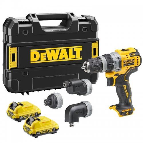 DeWALT Accuboormachine met multifunctionele kop 12V 2x3,0Ah DCD703L2T