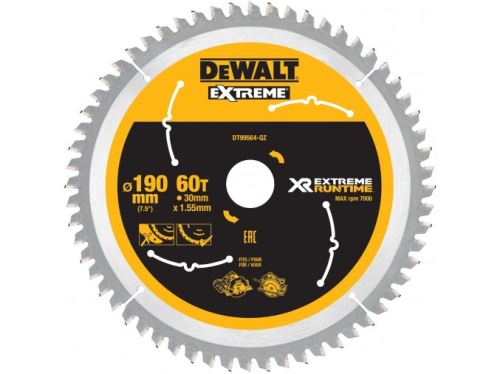 DeWALT Zaagblad (ideaal voor FLEXVOLT zagen) 190 x 30 mm, 60 tanden DT99564