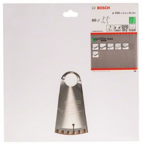 BOSCH Zaagblad Optiline Hout 250 x 30 x 3,2 mm, 60 2608640644