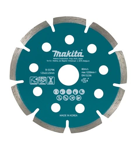 MAKITA diamantdoorslijpschijf 125x22,23 mm voor accu haakse slijpmachines B-53796