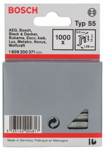 BOSCH Smalle nietjes voor nietmachine, type 55 6 x 1,08 x 14 mm (1000 stuks) 1609200371