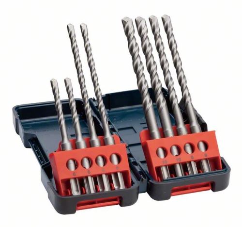 BOSCH 8-delige set SDS-Plus-3 boorhamers, harde doos 6 x 110 (2x); 6x160 (2x); 8x160 (2x); 10 x 160 (2x) mm 2607019902