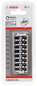 BOSCH Impact Control schroefbitset, 8-delig, 1×PH1;3×PH2;1×PH3;2×PZ2;1×PZ3 2608522323