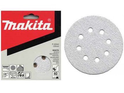 MAKITA schuurpapier Klittenband 125 mm 8 gaten K320, 50 stuks P-37459