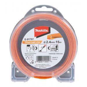 MAKITA snaar nylon 2,4 mm, oranje, 15 m, speciaal voor accumachines E-01797