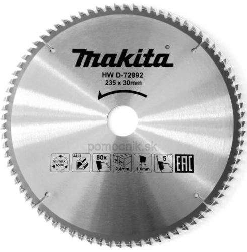 MAKITA zaagblad aluminium TCT 235x2,4x30 mm 80 tanden D-72992