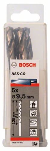 BOSCH Boren voor metaal HSS-Co, DIN 338 9,5 x 81 x 125 mm (5 stuks) 2608585897