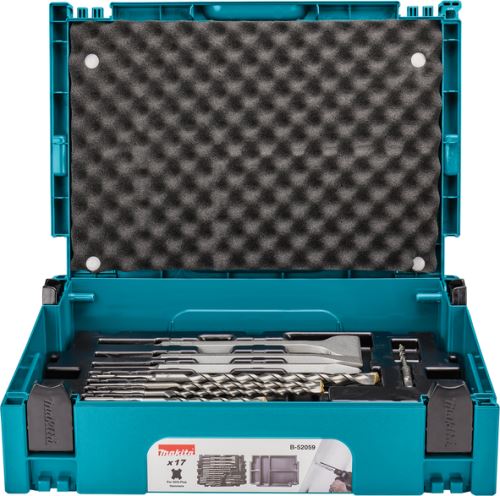 MAKITA boor- en beitelset SDS-Plus Makpac 17-dlg B-52059