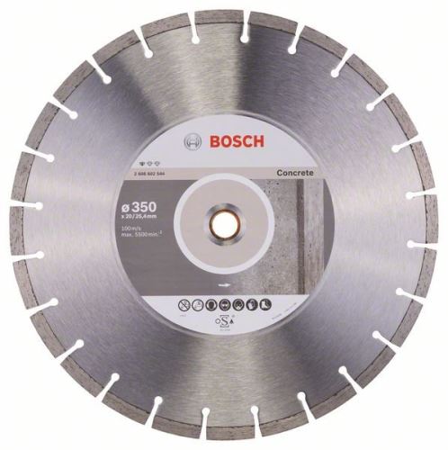 BOSCH Diamantdoorslijpschijf Standaard voor Beton 350 x 20/25,40 x 2,8 x 10 mm 2608602544