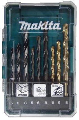 MAKITA borenset voor metaal/hout/metselwerk 5/6/8 mm, 9-dlg D-71962