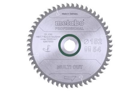 METABO Zaagblad "multi cut - professional", 152 x 20 mm, 54 tanden, 5° negatief 628070000