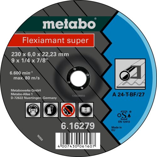 METABO Slijpschijf - staal, (10 stuks) 180x6x22,2 mm recht 616277000