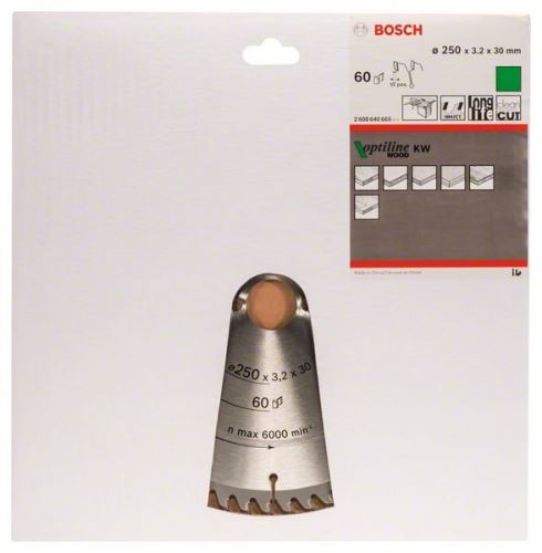 BOSCH Zaagblad Optiline Hout 250 x 30 x 3,2 mm, 60 2608640665