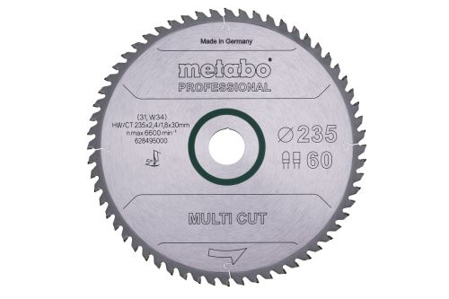 METABO Zaagblad "multi cut - professional", 235x30 mm, 60 tanden, 5° 628495000