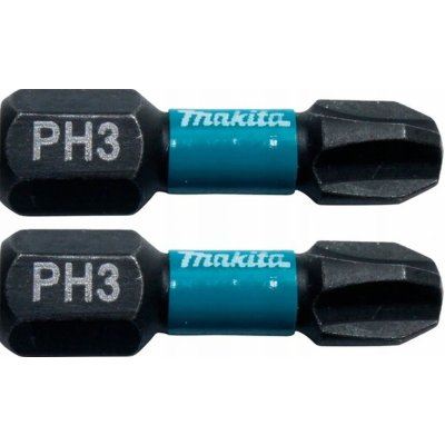 MAKITA torsiebit 1/4" IMPACT ZWART PH3, 25 mm 2 stuks B-63622