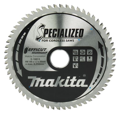 MAKITA zaagblad aluminium Efficut 185x1,7x30 mm 60 tanden E-16813