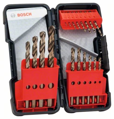 BOSCH 18-delige metaalborenset Toughbox HSS-Co, DIN 338, 135° 1; 1,5; 2; 2,5; 3; 3,5; 4; 4,5; 5; 5,5; 6; 7; 8; 9; 10 mm 2607017047