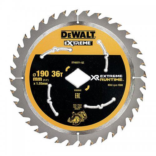 DeWALT Zaagblad 190mm, 36 tanden voor accuzagen DT40271 DT40271