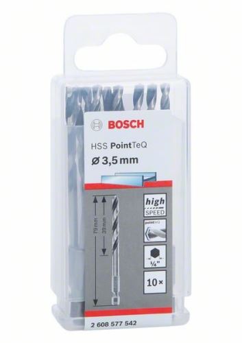 BOSCH Metaalboor HSS PointTeQ HEX met 6-kant schacht; 3,5 mm 2608577542