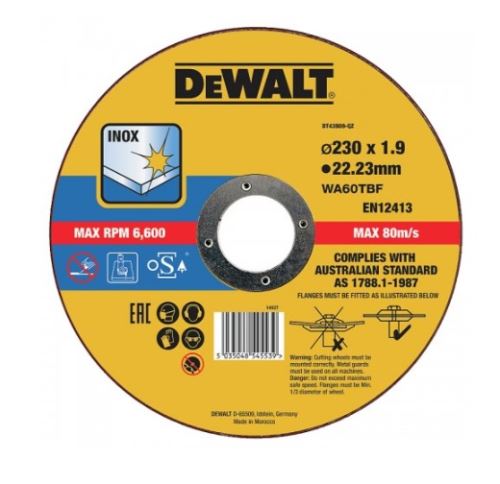 DeWALT Snijschijf 230 x 22,2 x 1,9 mm DT43909